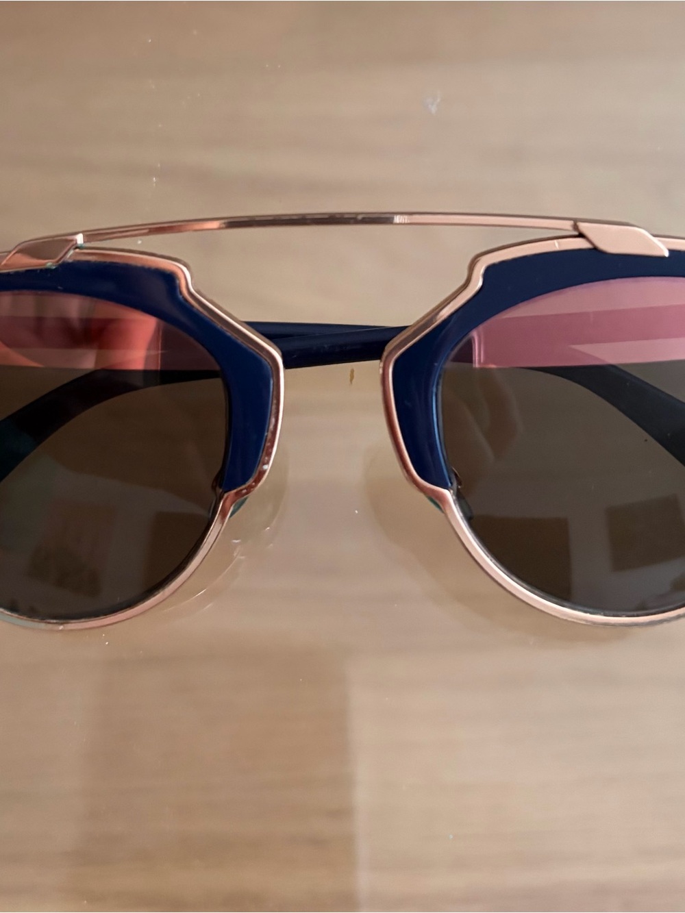 Christian Dior So Real sunglasses Navy Blue and rose gold Sunglasses Authentic